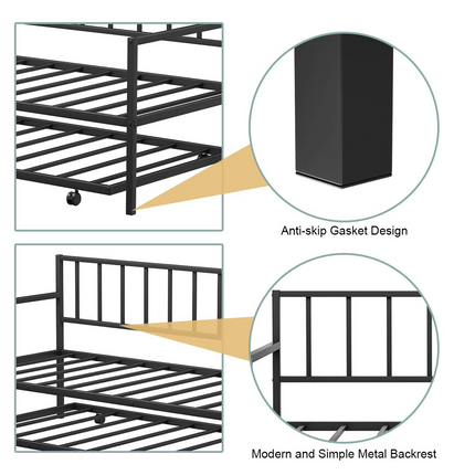 Dreamade Twin Size Daybed and Trundle Frame Set