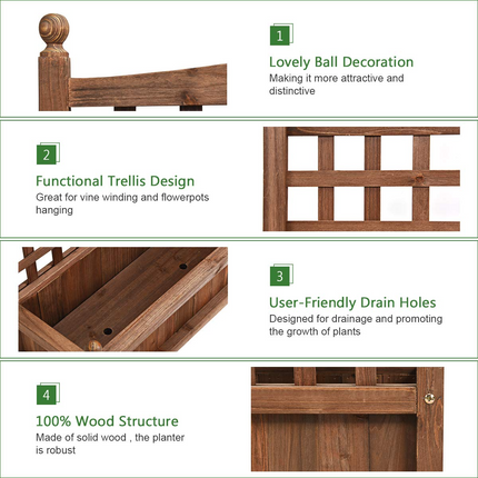 Wood Free Standing Plant Raised Bed