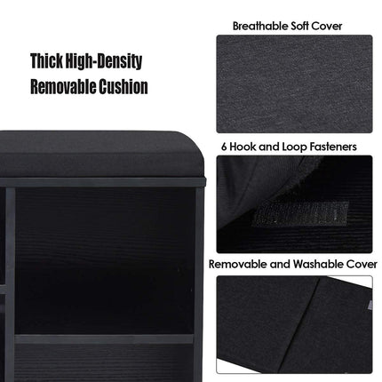 Dreamade Shoe Storage Bench with Cushion, Entryway Shoe Rack Bench