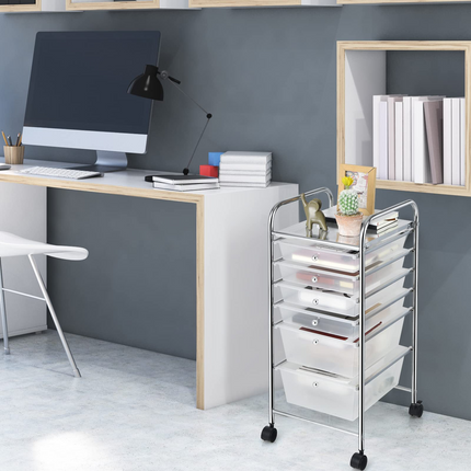 6 Storage Drawer Cart Rolling Organizer Cart, Clean - Dreamade