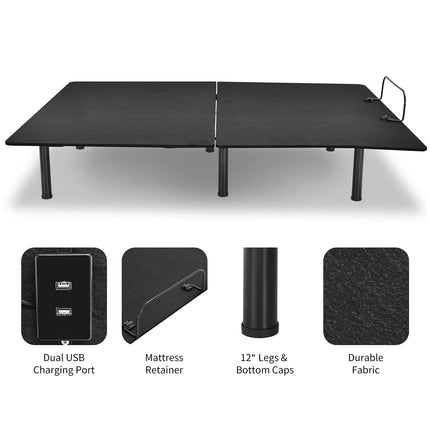 Dreamade Adjustable Bed Base, Electric Adjustable Bed Frame w/ Wireless Remote