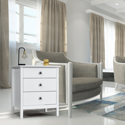Dreamade Nightstand with Drawers Solid Structure Side Table for Storage Bedroom