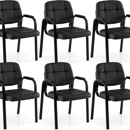 Dreamade Leather Office Reception Chairs with Padded Armrests