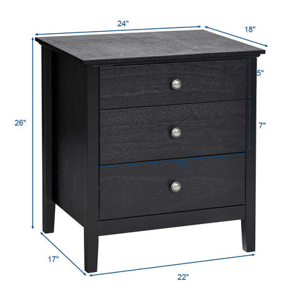 Dreamade Nightstand with Drawers Solid Structure Side Table for Storage Bedroom
