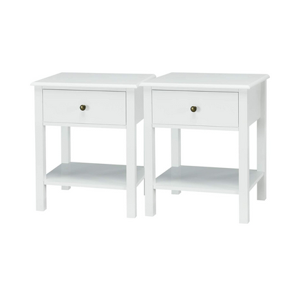 Dreamade Nightstand W/Drawer and Shelf, Stable Frame Storage Cabinet