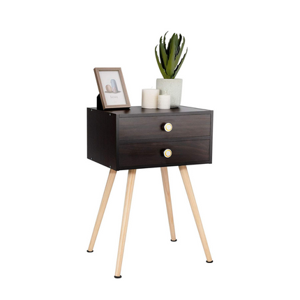 Dreamade Nightstand W/2 Drawers for Bedroom