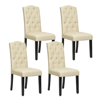 Dreamade Parsons Chairs, Uphostered Kitchen Dining Chairs w/Wood Legs