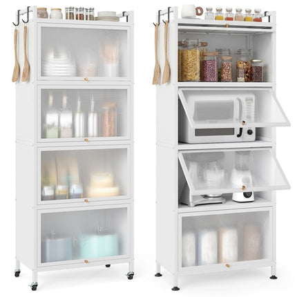 DREAMADE 5-Tier Kitchen Storage Cabinet, Freestanding Bakers Rack, Black