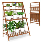 DREAMADE 3-Tier Bamboo Plant Stand, Ladder Plant Shelf