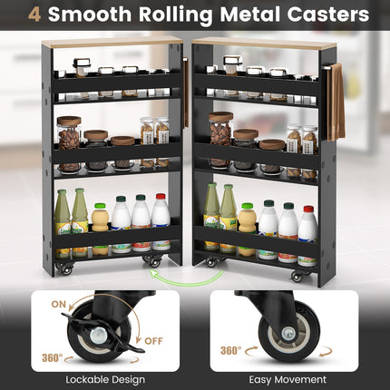 DREAMADE Slim Storage Cart, 4 Tier Narrow Storage Cabinet Between Washer and Dryer