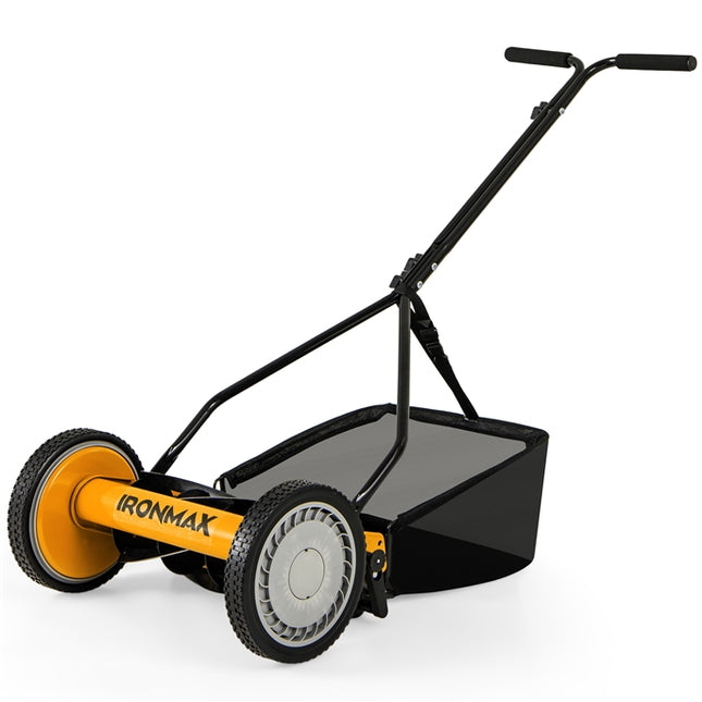 DREAMADE Manual Reel Mower, 14" Push Reel Lawn Mower, Green