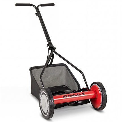 DREAMADE Manual Reel Mower, 14" Push Reel Lawn Mower, Green