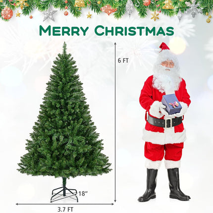 Dreamade Pre-Lit Artificial Christmas Tree with 7 Lighting Modes & Folding Metal Stand