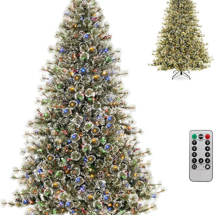 Dreamade 6ft / 7.5ft / 9ft Pre-Lit Artificial Christmas Tree with 360° Quick Power Connector