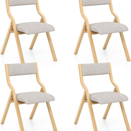 Folding Dining Chair Set of 2, No Assembly Folding Chairs w/Linen Padded Seats - Dreamade