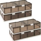 Dreamade 26.5Gal Under Bed Storage Containers, 2/4 Pack Stackable Rolling Plastic Storage Boxes with Wheels & Lids