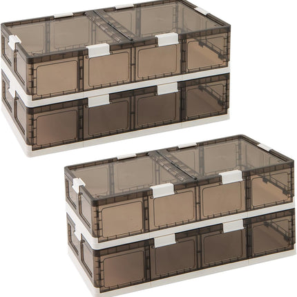 Dreamade 26.5Gal Under Bed Storage Containers, 2/4 Pack Stackable Rolling Plastic Storage Boxes with Wheels & Lids