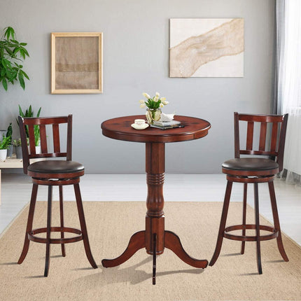 Table 42" Wooden Round Pub Pedestal Side Table - Dreamadeus