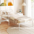 Dreamade Metal Twin Bed Frame, Convertible Sofa Bed with Headboard & Armrests, Pull-Out Sleeper Chair Bed