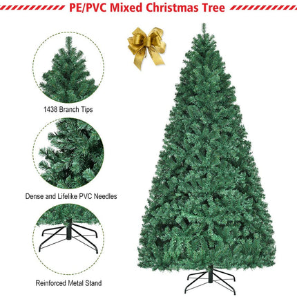 Pre-Lit PVC Artificial Christmas Tree Auto-Spread/Close up Premium Spruce Hinged