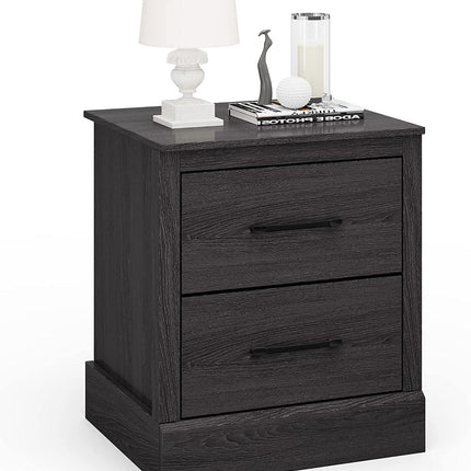 Dreamade Farmhouse Nightstand Set of 2, Wood Bedside Table with 2 Storage Drawers
