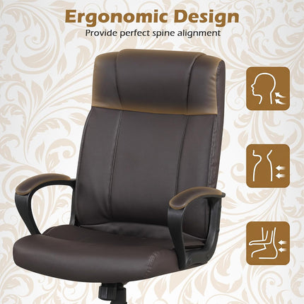 Dreamade Faux Leather Office Chair Computer Desk Chair with Rocking Function