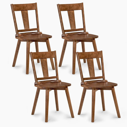 Dreamade Wooden Dining Chairs Set of 2, Solid Wood Kitchen Chairs | Modern Farmhouse Dining Room Chairs w/Hollowed Backrest