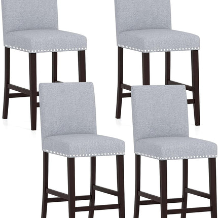 Dreamade Modern Bar Stools Set of 2/4 26" Upholstered Counter Height Bar Stools w/Tilt Backrest