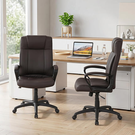 Dreamade Faux Leather Office Chair Computer Desk Chair with Rocking Function