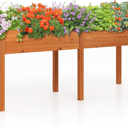73"x23"x30" Elevated Wood Planter Box with Legs