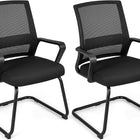 Dreamade Office Guest Chair, Office Guest Conference Chair w/Lumbar Support Ergonomic Backrest
