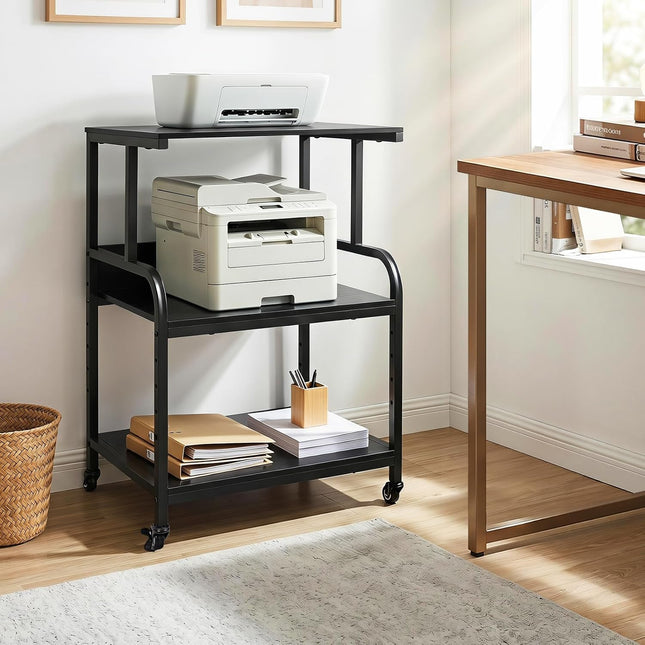 Dreamade Rolling Printer Stand with Adjustable Storage Shelf