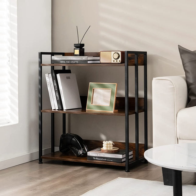 Dreamade 5-Tier Industrial Bookshelf Rustic Brown - Metal Frame 61" Tall