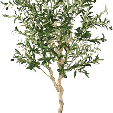 Dreamade 6ft Artificial Olive Tree, Tall Fake Potted Olive Silk Tree with Planter