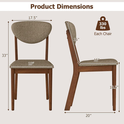 Dreamade Wooden Dining Chairs Set of 4, Upholstered Kitchen Chairs | Farmhouse Dining Room Chair w/ Padded Seat & Back