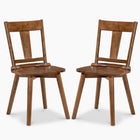 Dreamade Wooden Dining Chairs Set of 2, Solid Wood Kitchen Chairs | Modern Farmhouse Dining Room Chairs w/Hollowed Backrest