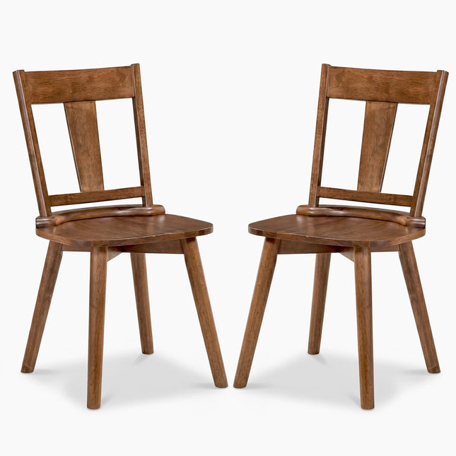 Dreamade Wooden Dining Chairs Set of 2, Solid Wood Kitchen Chairs | Modern Farmhouse Dining Room Chairs w/Hollowed Backrest
