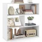 Dreamade 3-Tier Bookshelf, Wooden Concave Bookcase for Small Space | Modern Freestanding Display Storage Shelves