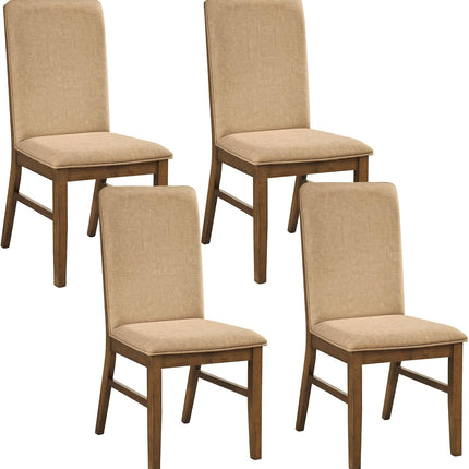 Dreamade Upholstered Dining Chairs | High Back Padded Fabric Kitchen Chairs with Solid Rubber Wood Legs