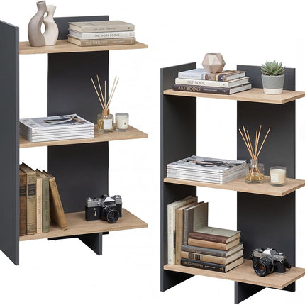Dreamade 3-Tier Wooden Free Standing Open Storage Bookshelf with Anti-Tipping Kit