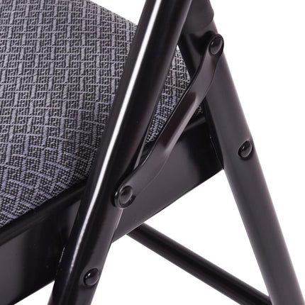 4-Pack Folding Chairs with Metal Frame and Fabric Upholstered Padded Seat - Dreamadeus