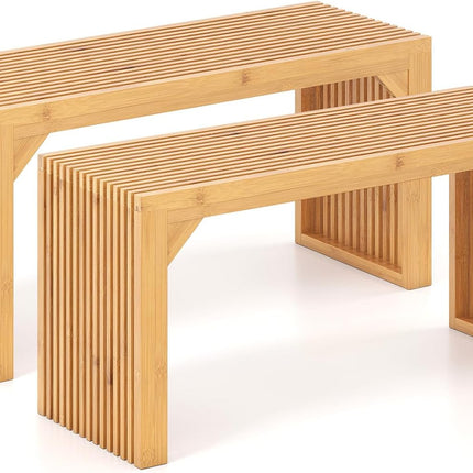 Dreamade 36" Bamboo Dining Bench 660Lbs Capacity 2-Person Kitchen Table Bench for Living Room