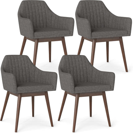 Dreamade Upholstered Dining Chairs Set of 2/4 Mid Century Kitchen Chairs with Wrap-Around Backrest