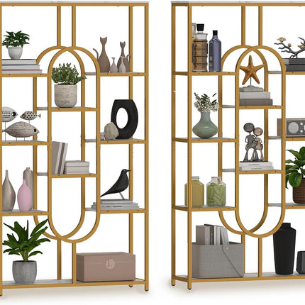Dreamade 5-Tier Bookshelf 69" Tall Geometric Bookcase w/ 10 Open Shelves