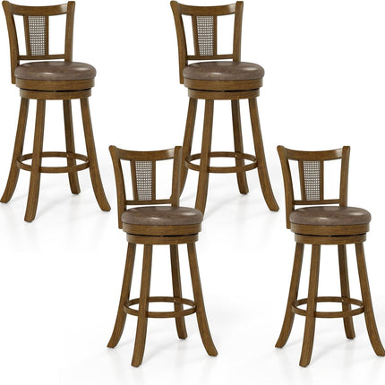 Dreamade 30" Upholstered Leathaire Farmhouse Barstools for Kitchen Island Dining Room Pub