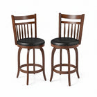 Dreamade Swivel Bar Stools Set of 2, 24 Inch Counter Height Barstools | 360° Rotating Bar Chairs w/Footrest
