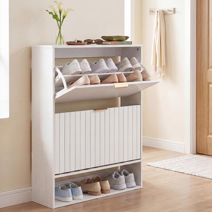 Dreamade Shoe Storage Cabinet with 2 Flip Drawers