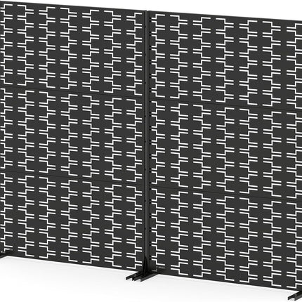 Dreamade Metal Privacy Screen 72 x 48 Inch Freestanding Fence Panel Indoor Outdoor