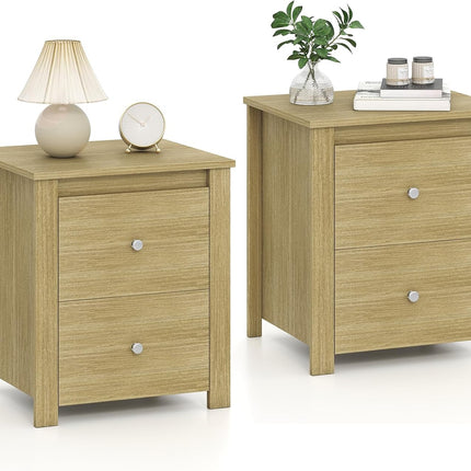 Dreamade 21" Wooden Nightstand with 2 Drawers (1/2)