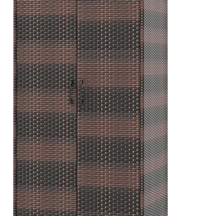 Dreamade Wicker Storage Cabinet, 62” Tall Pantry Cabinet with 2 Doors, Hanging Rod, 4 Storage Cubes